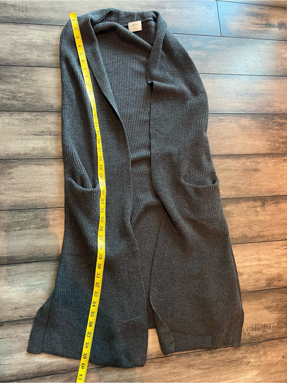 ARITZIA Wilfred 100% Merino Wool Dark Grey Long Sweater Vest Women’s Small - Picture 7 of 9